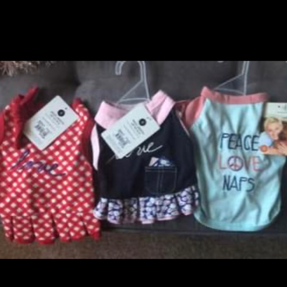Doggy dresses (2) and one shirt